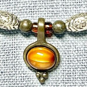 Carnelian Agate/Mother of Pearl Necklace and Dangle Earrings